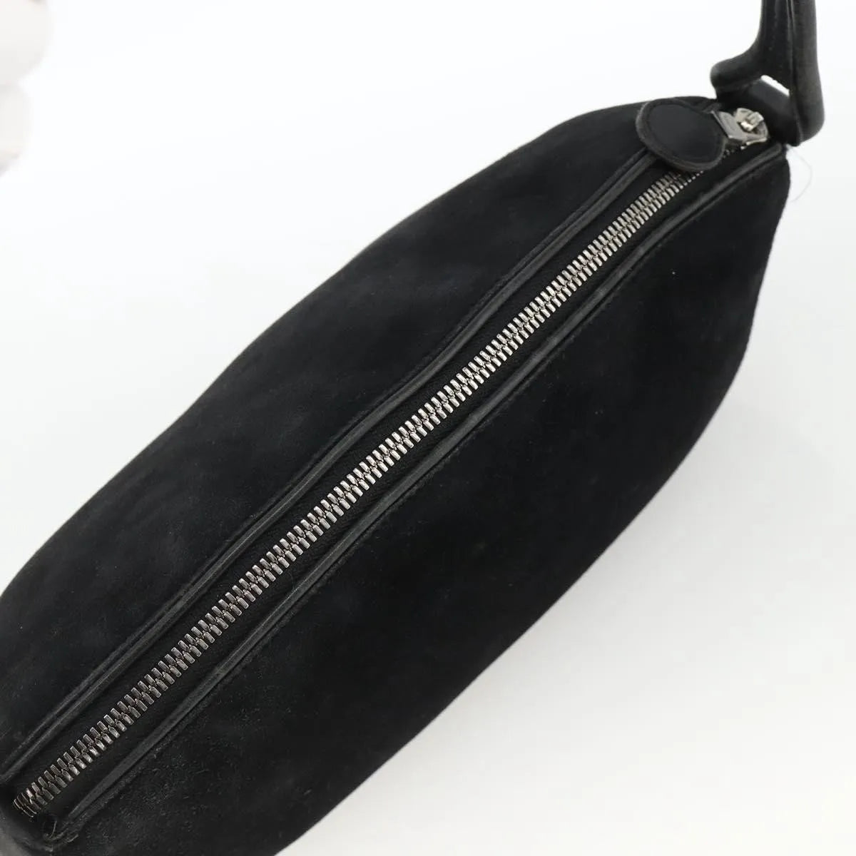 Salvatore Ferragamo Gancini Suede, Black, Suede, Shoulder Bag