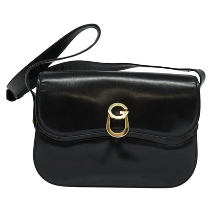 Gucci Vintage Leather, Black, Leather, Shoulder Bag