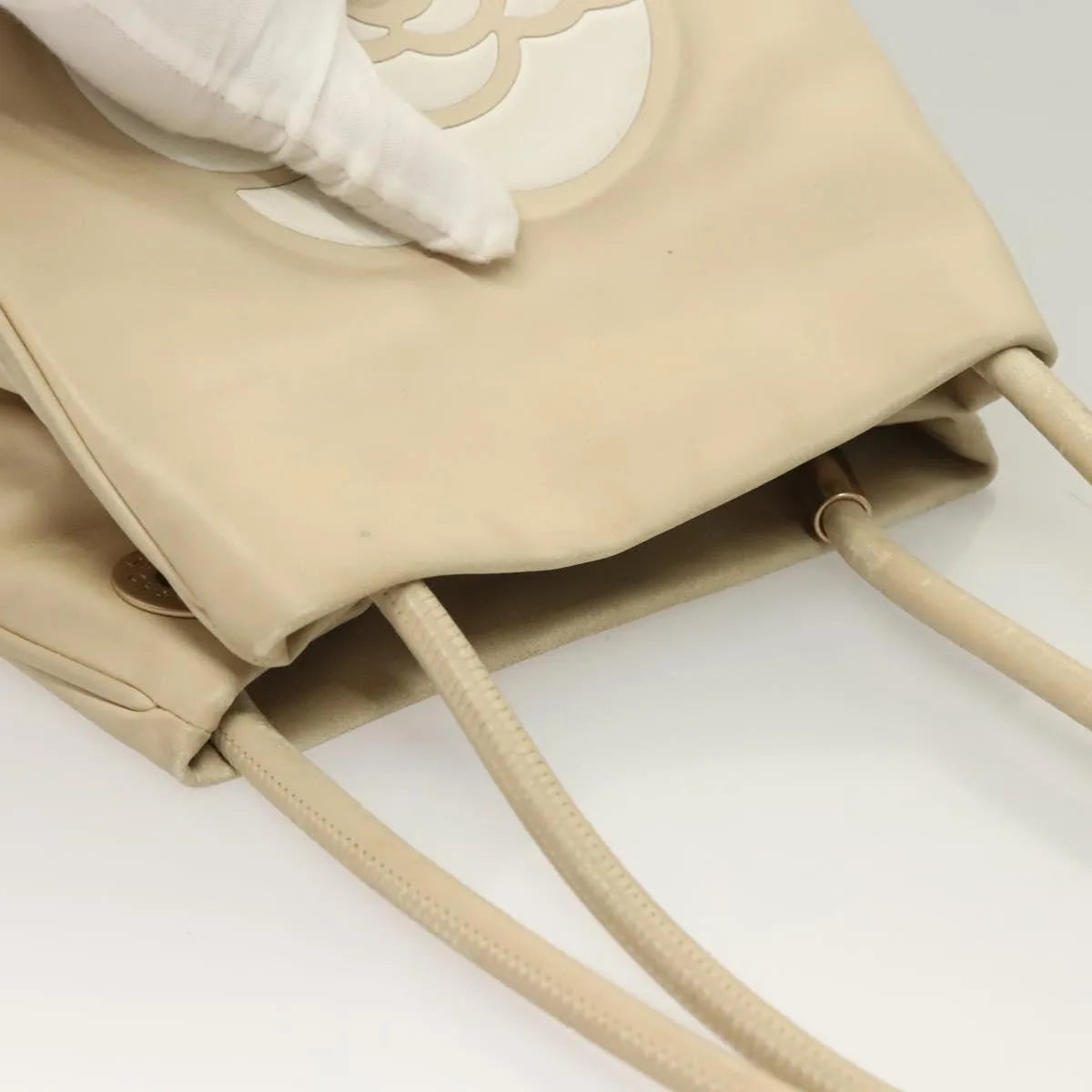 Chanel Camellia Tote Leather, Beige, Leather, Tote Bag
