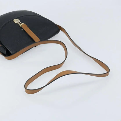 Christian Dior Vintage CD Logo Leather, Black, Leather, Shoulder Bag