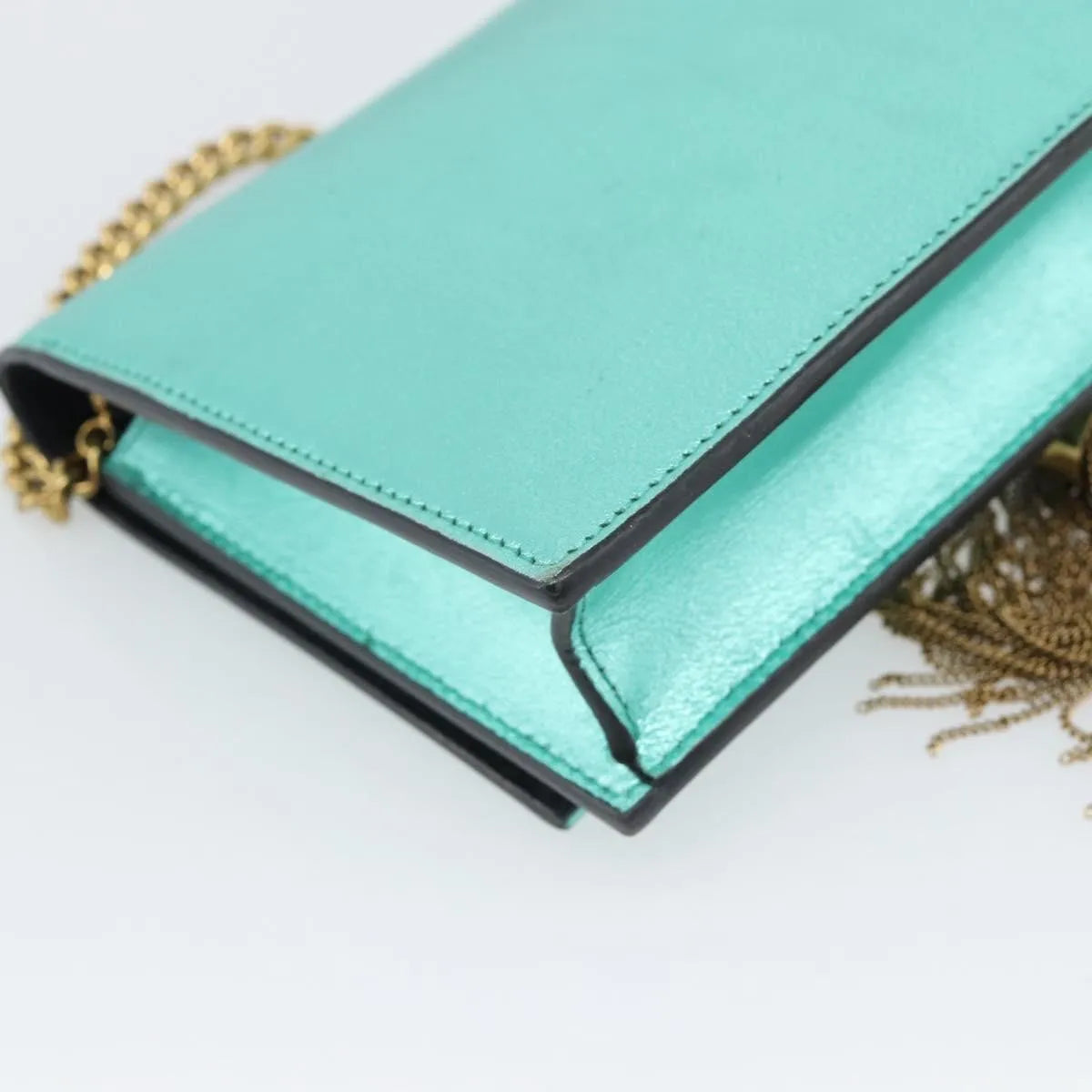 Saint Laurent Kate leather, Green, Leather, Shoulder Bag