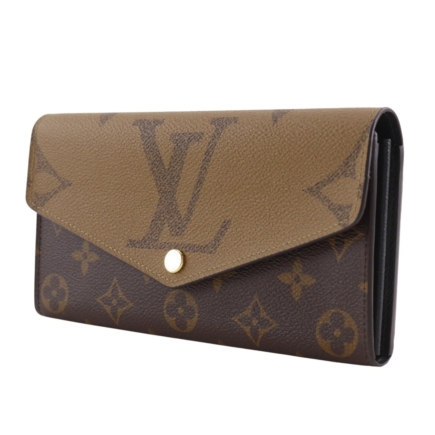 Louis Vuitton Sarah Wallet NM Reverse Monogram Giant and Monogram Canvas, Brown, Canvas, Wallet