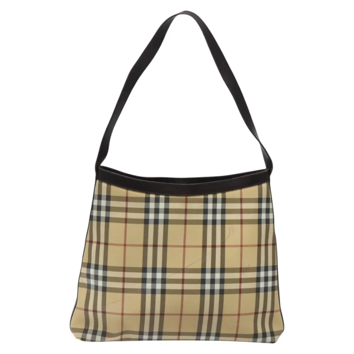 Burberry Nova check Canvas and Leather, Beige, Canvas, Shoulder Bag