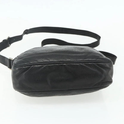 Gucci Front Zip Messenger Guccissima Leather, Black, Leather, Shoulder Bag
