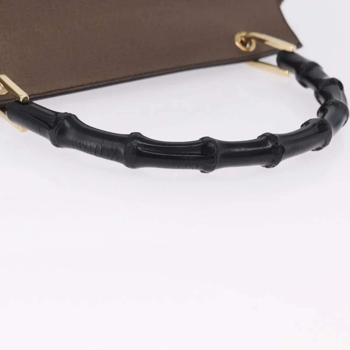 Gucci Vintage Bamboo Handle Leather, Brown, Leather, Handbag