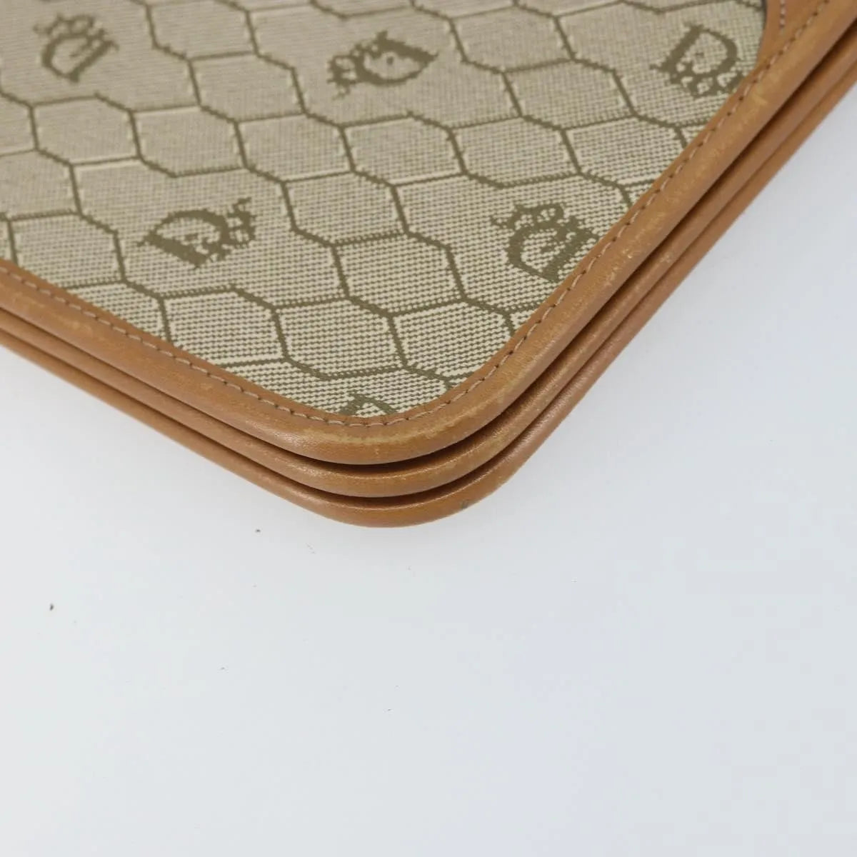 Christian Dior Vintage honeycomb clutch Canvas, Beige, Canvas, Clutch