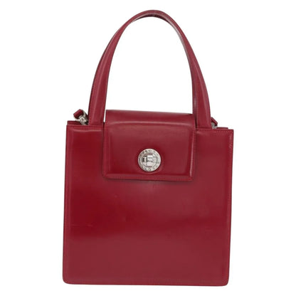 Bvlgari Top Handle Leather, Red, Leather, Handbag