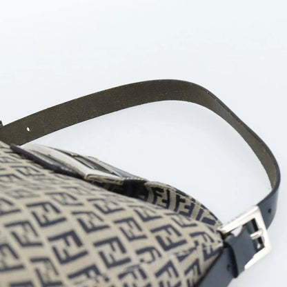 Fendi Zucchino Canvas Mamma Baguette canvas, Navy, Canvas, Shoulder Bag