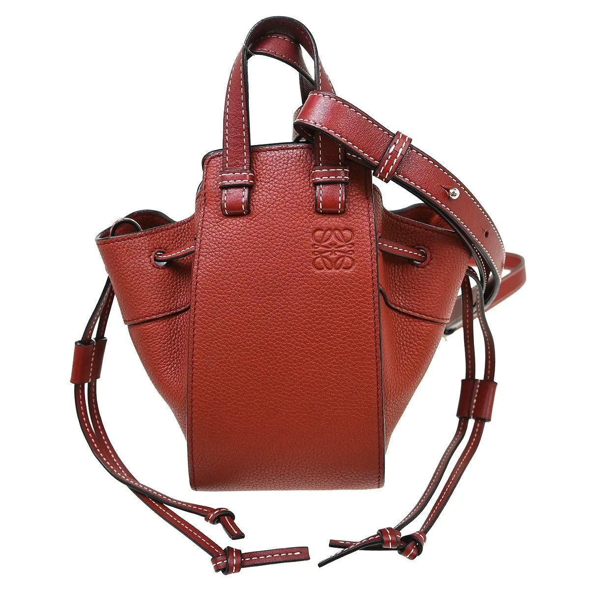 Loewe Hammock Leather, Red, Leather, Handbag