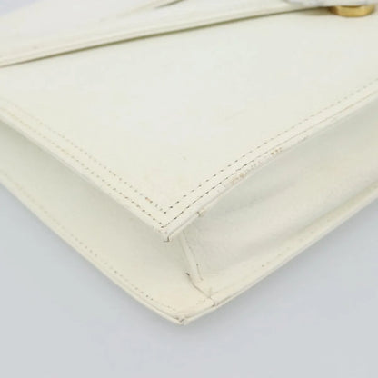 Saint Laurent Vintage Leather, White, Leather, Clutch
