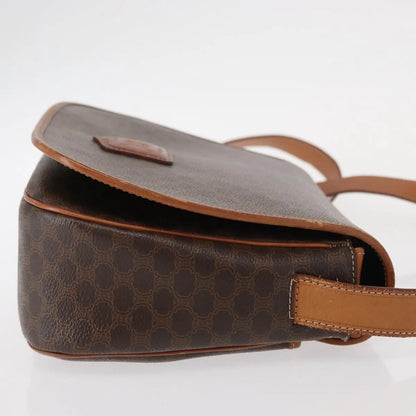 Celine Vintage Macadam Canvas, Brown, Canvas, Shoulder Bag