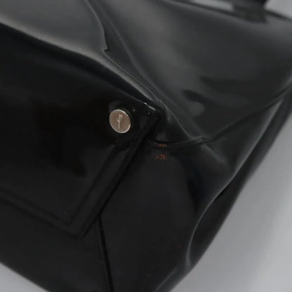 Salvatore Ferragamo Vala Leather, Black, Patent Leather, Handbag