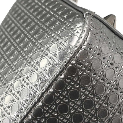 Christian Dior Lady Dior Micro Cannage Metallic Calfskin, Silver, Calfskin, Handbag