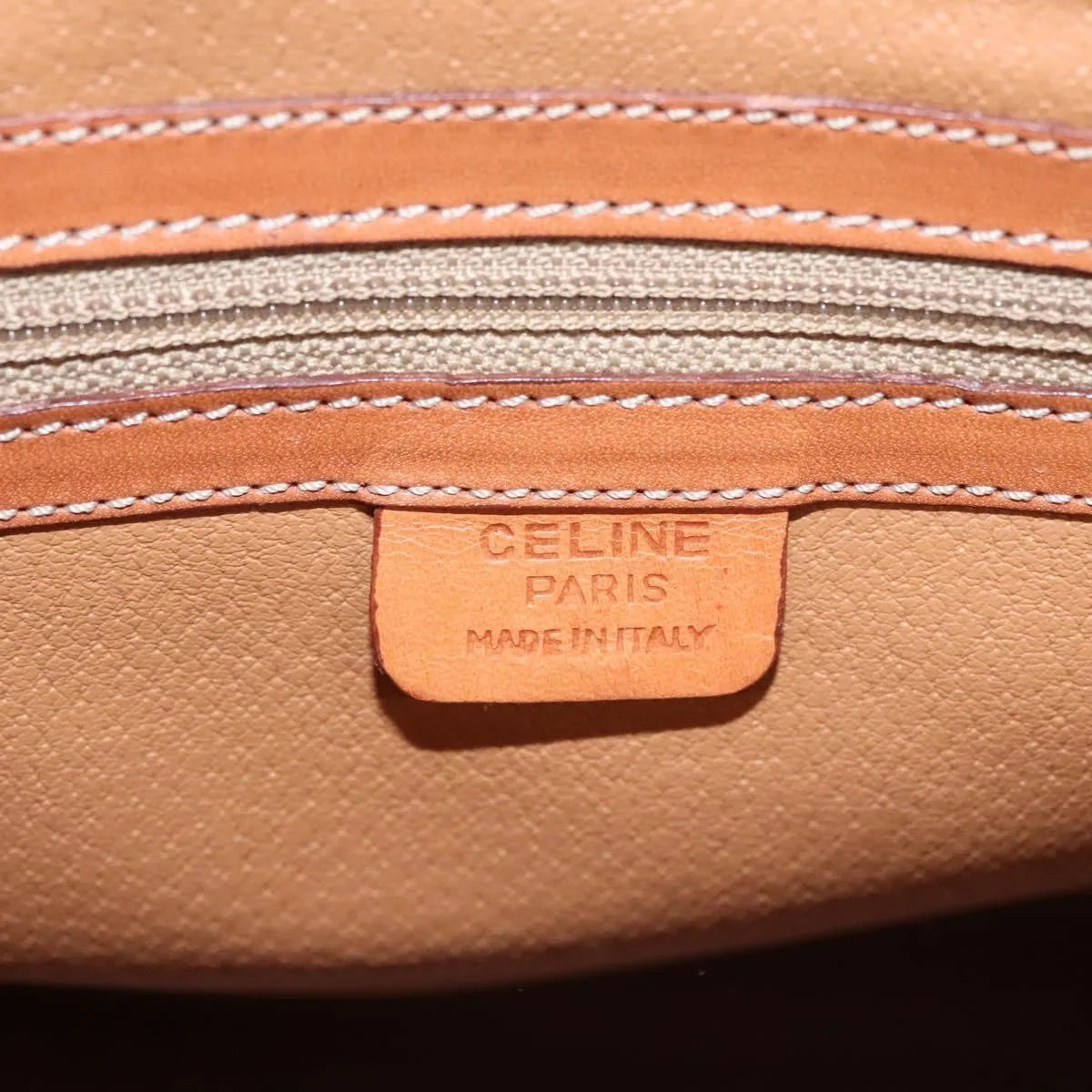 Celine Handbag Canvas, Brown, Canvas, Handbag