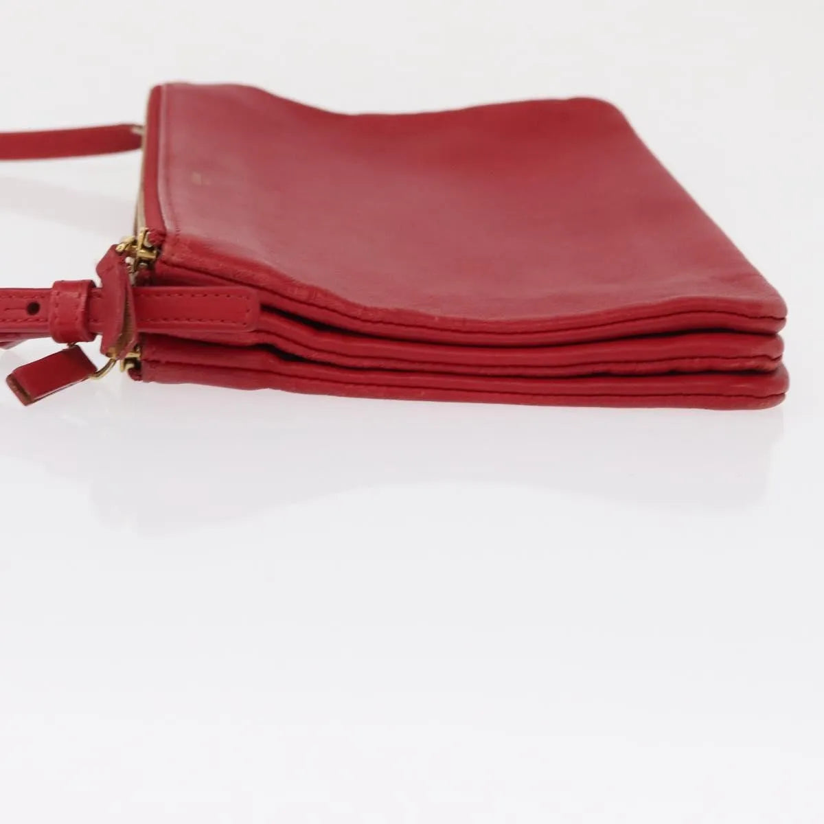 Celine Trio Leather, Red, Leather, Shoulder Bag