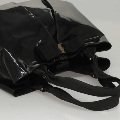 Salvatore Ferragamo Vala Patent leather, Black, Patent Leather, Handbag