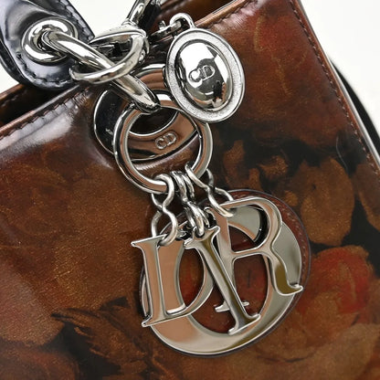 Christian Dior Vintage Lady Dior Patent Patent leather, Brown, Patent Leather, Handbag
