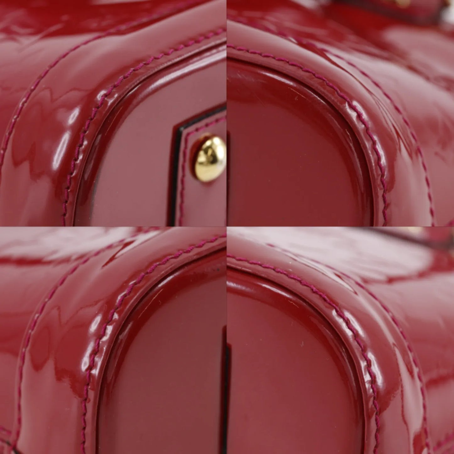 Louis Vuitton Alma Vernis, Red, Patent Leather, Handbag