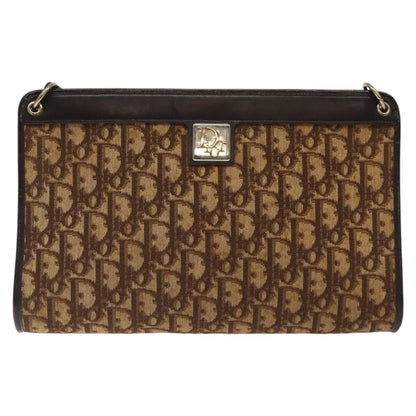 Christian Dior Vintage Trotter Canvas, Brown, Canvas, Shoulder Bag