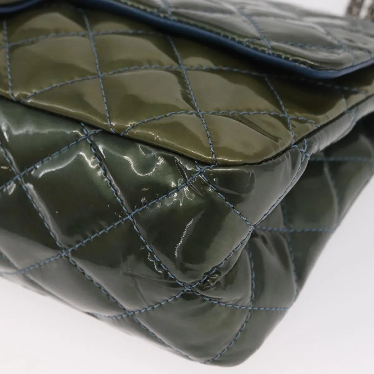 Chanel Reissue 2.55 Flap Quilted Patent, Green, Metal, Shoulder Bag