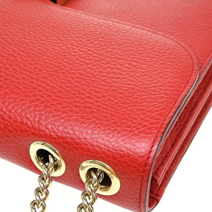 Gucci Interlocking Leather, Red, Leather, Shoulder Bag