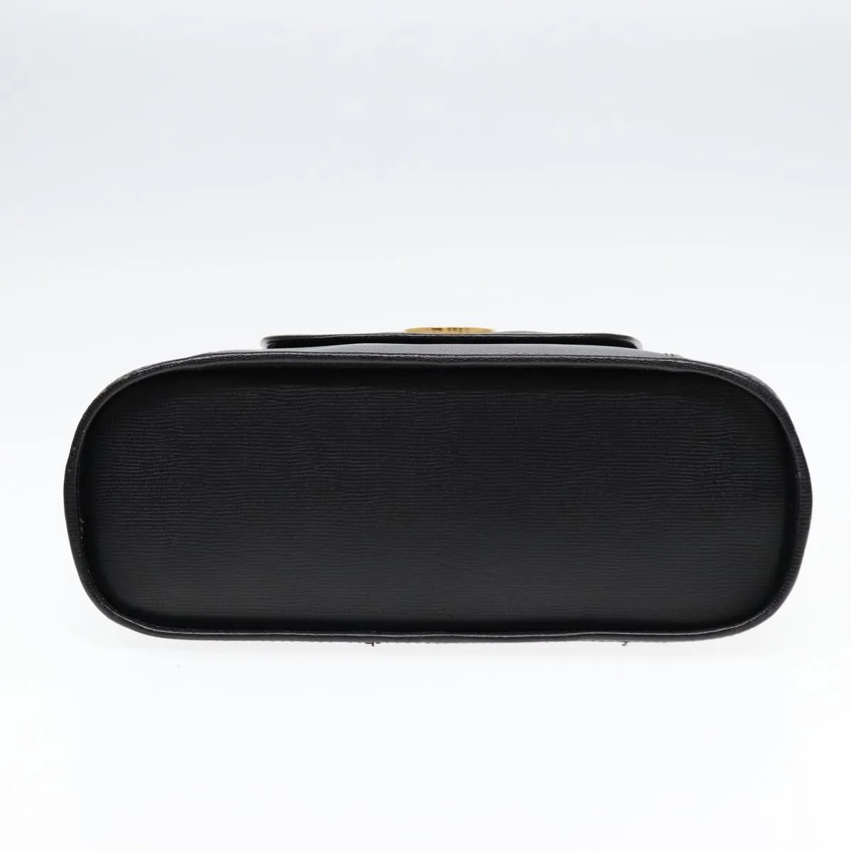Celine Circle Logo Leather, Black, Leather, Handbag