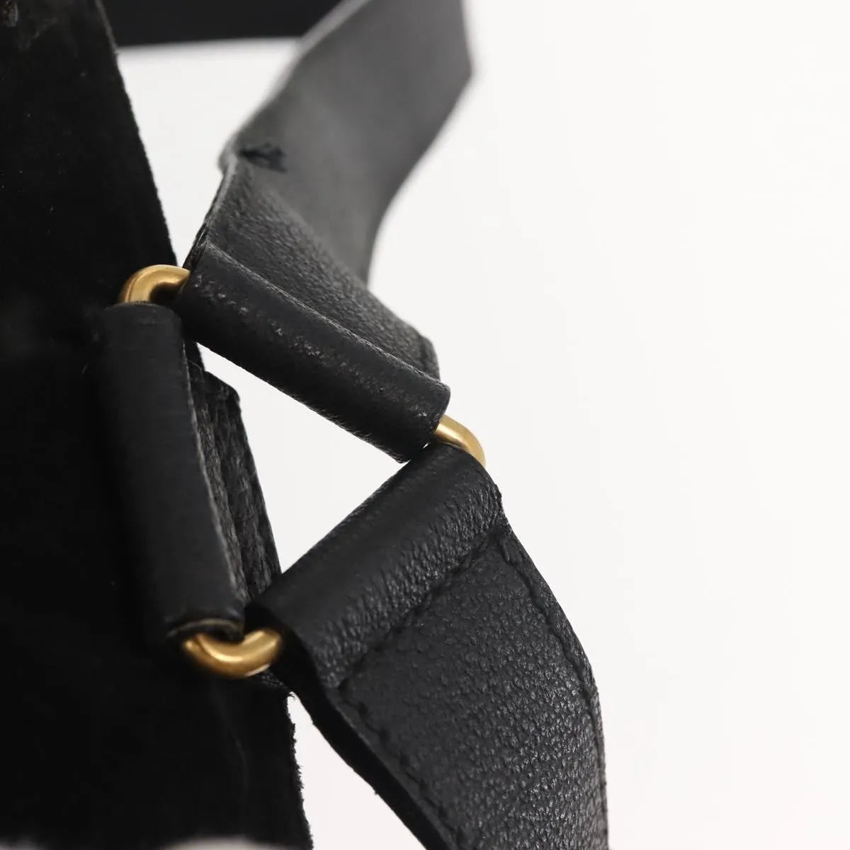 Gucci Vintage Bamboo Suede, Black, Suede, Backpack
