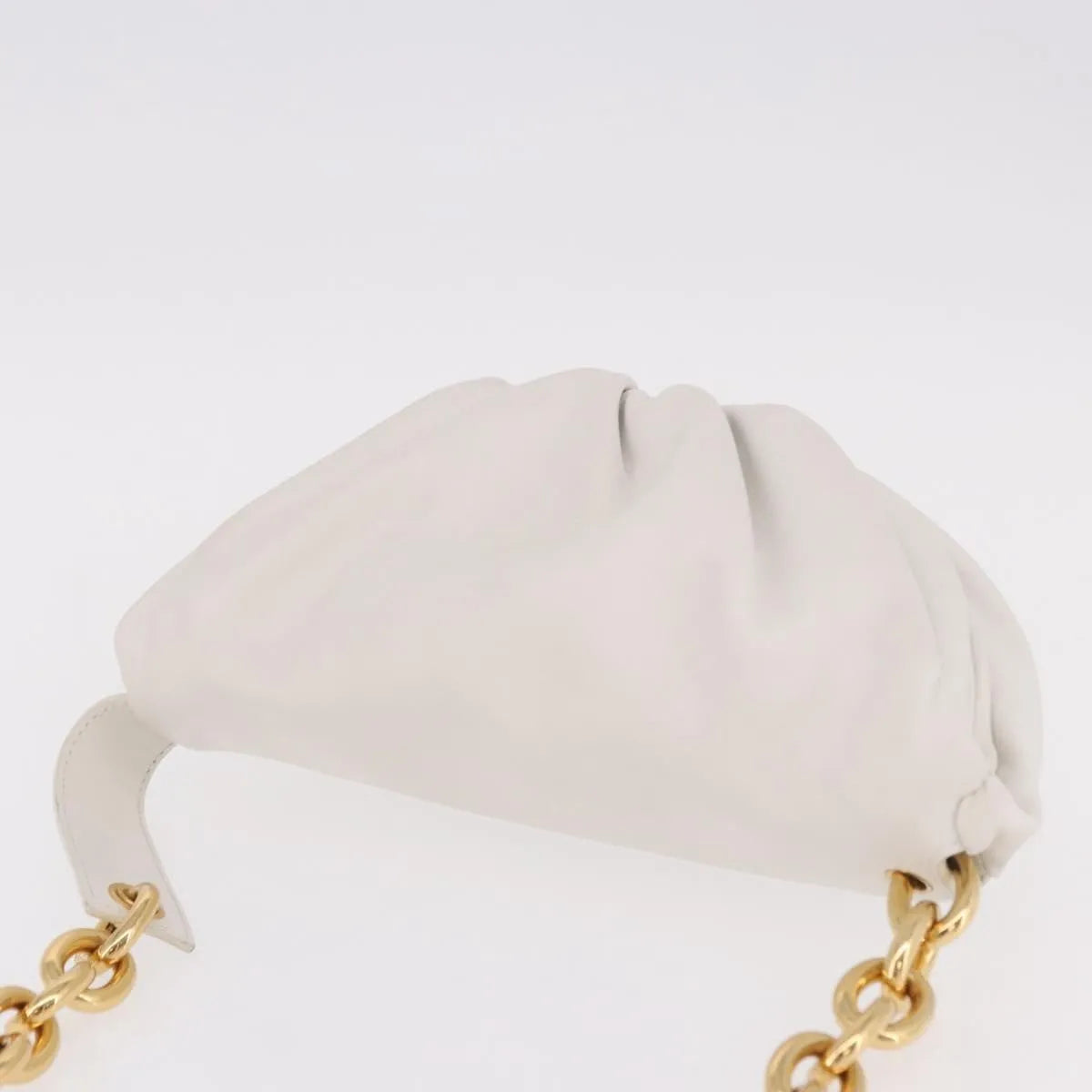 Bottega Veneta The Chain Leather, White, Leather, Shoulder Bag