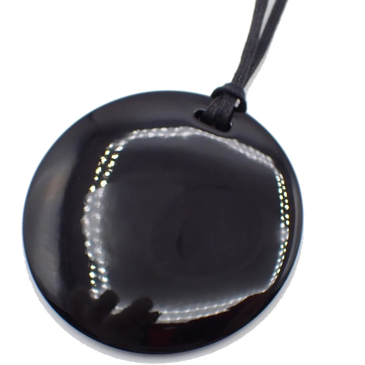 Hermes Necklace Buffalo Horn and Lacquer, Blue, Horn, Necklace
