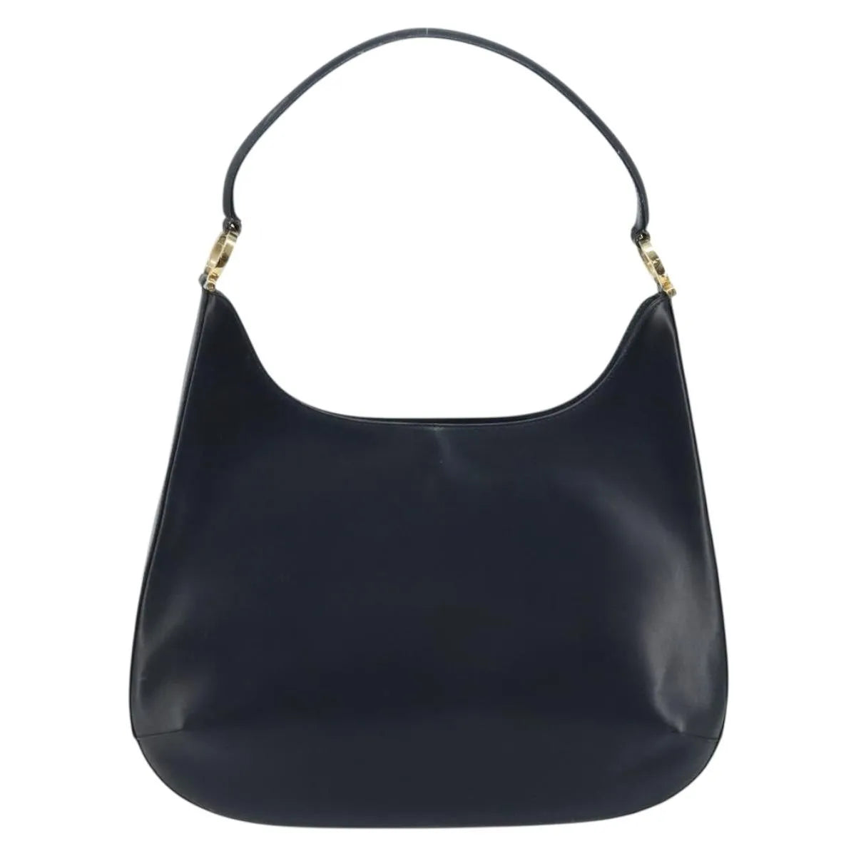 Salvatore Ferragamo Gancini Leather, Navy, Leather, Handbag
