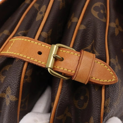 Louis Vuitton Saumur Canvas, Brown, Canvas, Shoulder Bag