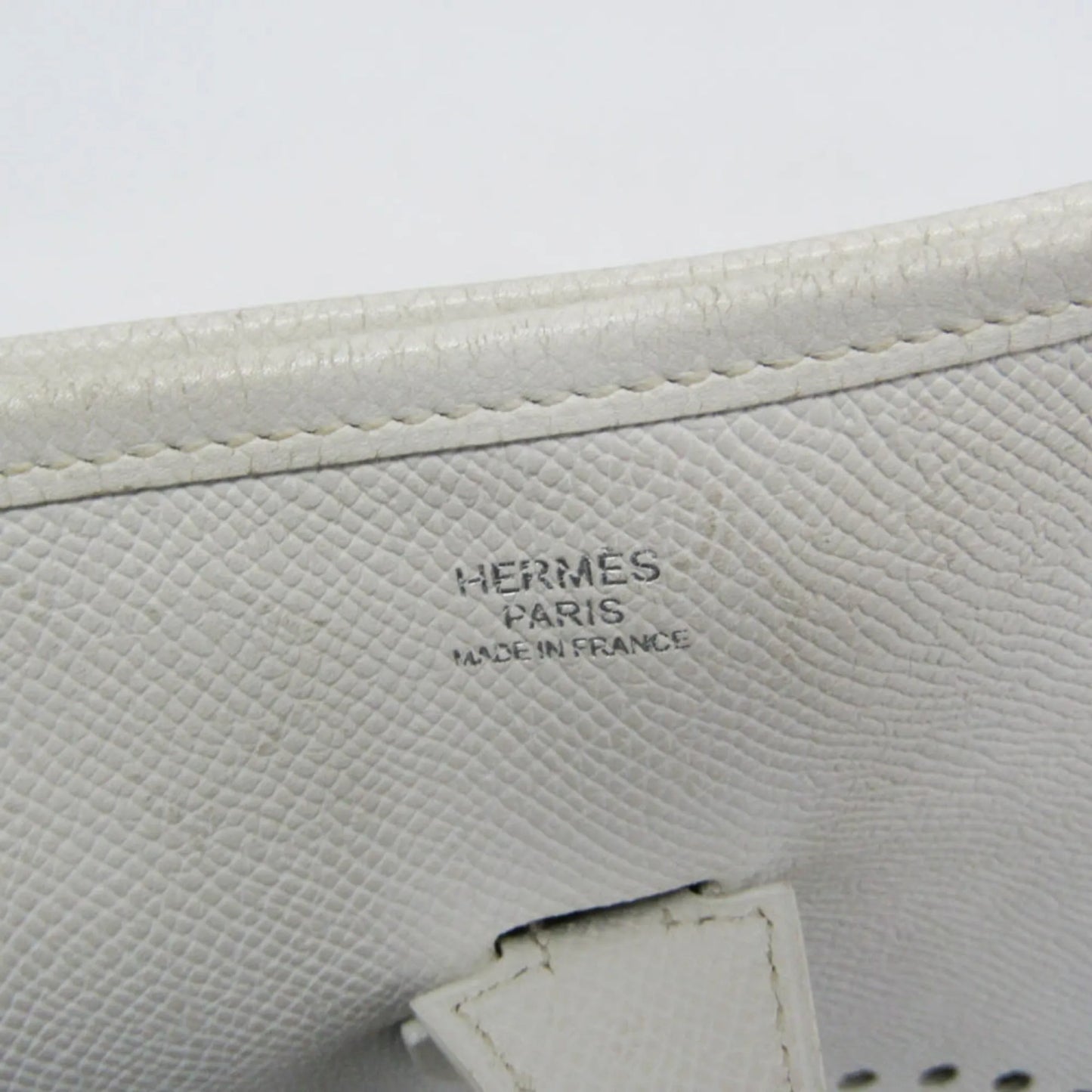 Hermes Evelyne Bag Gen II Epsom, White, Leather, Shoulder Bag
