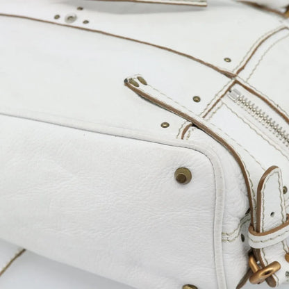 Chloe Paddington Lock Tote Leather, White_gold, Leather, Tote Bag