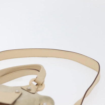 Salvatore Ferragamo Gancini Suede, Beige, Suede, Handbag