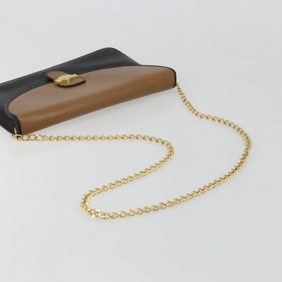 Christian Dior Vintage Chain Flap Leather, Black, Leather, Shoulder Bag