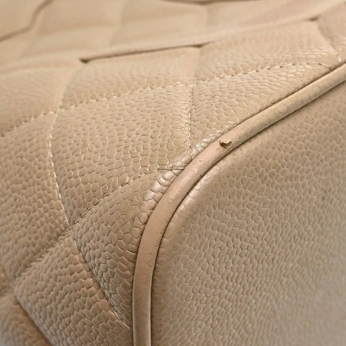Chanel Medallion Tote Quilted Caviar, Beige, Leather, Tote Bag