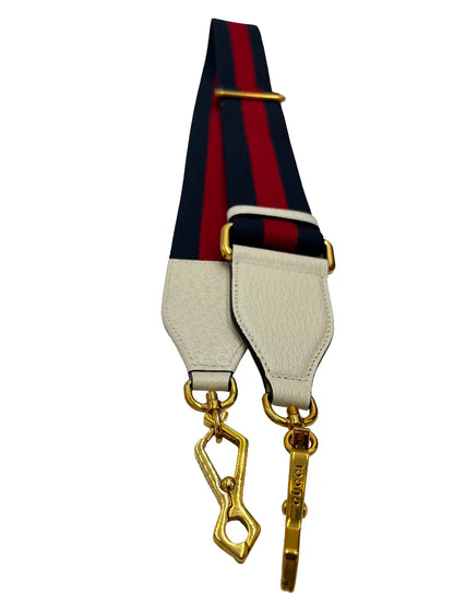 Gucci Web Shoulder Strap Canvas, Navy, Canvas, Straps