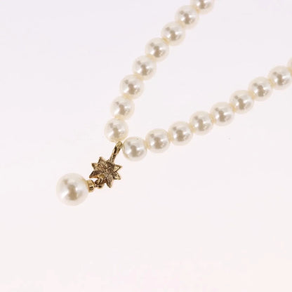 Christian Dior CD Bee Star Pearl Pendant Metal with Faux Pearl, White, Pearl, Necklace