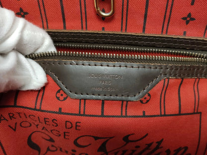 Louis Vuitton Neverfull Tote Damier, Brown, Canvas, Tote Bag