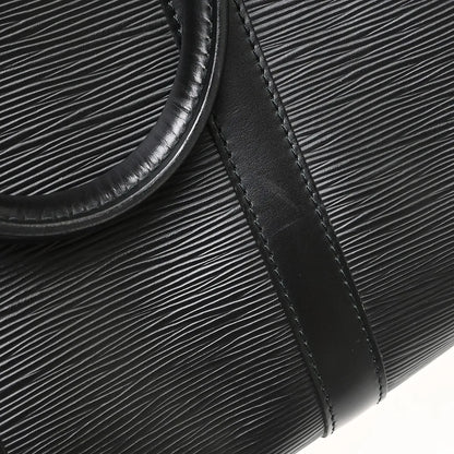 Louis Vuitton Keepall Epi, Black, Leather, Travel Bag