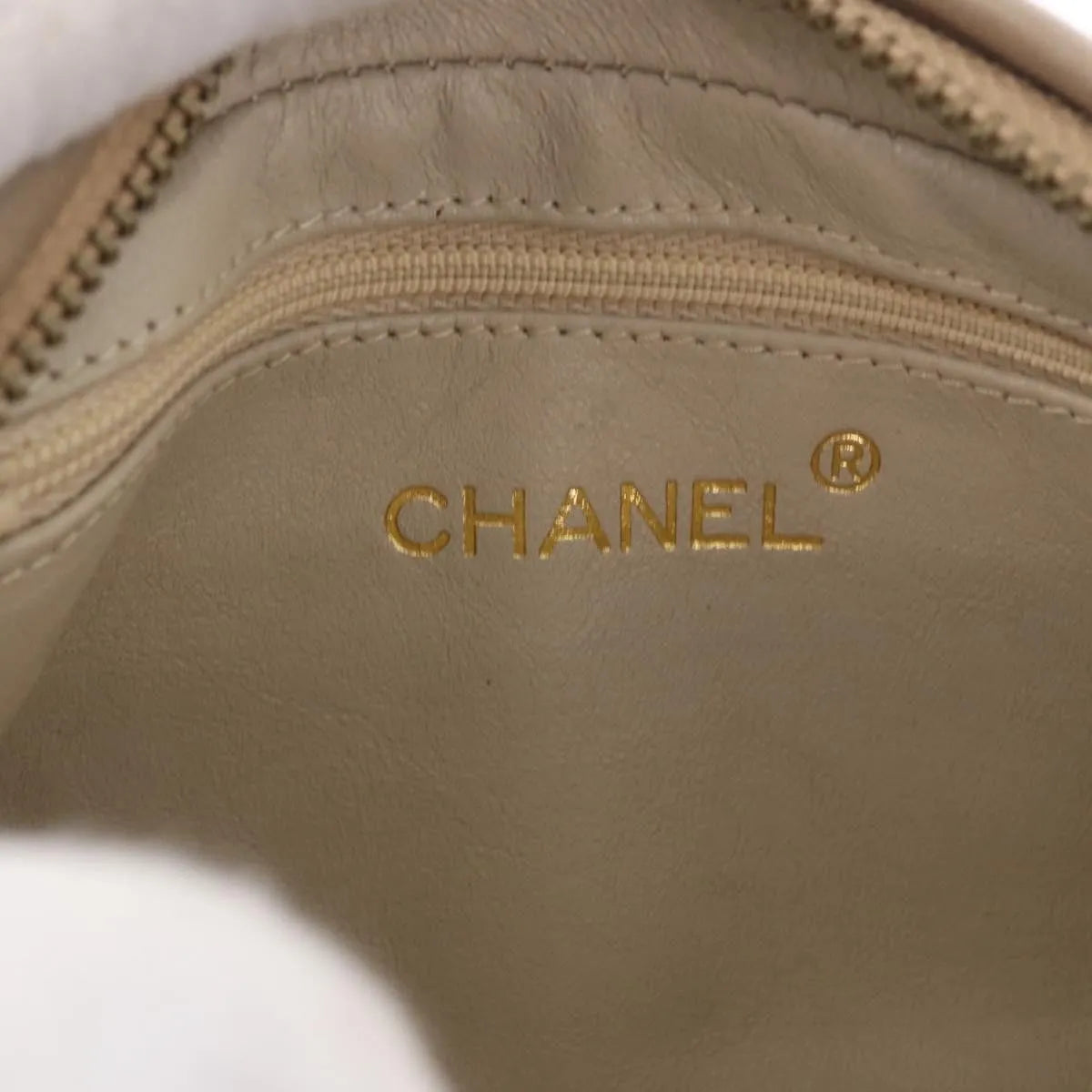 Chanel Vintage Clutch Leather, Beige, Leather, Clutch