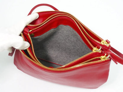 Celine Trio Leather, Red, Leather, Shoulder Bag
