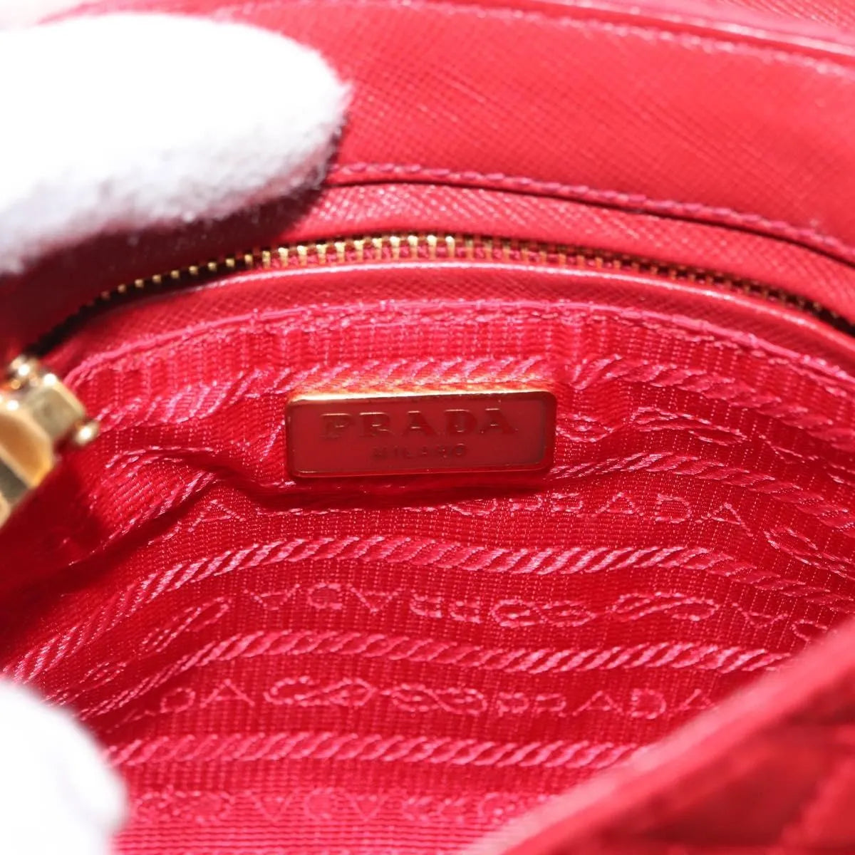 Prada Pushlock Chain Flap Quilted Tessuto, Red, Nylon, Shoulder Bag