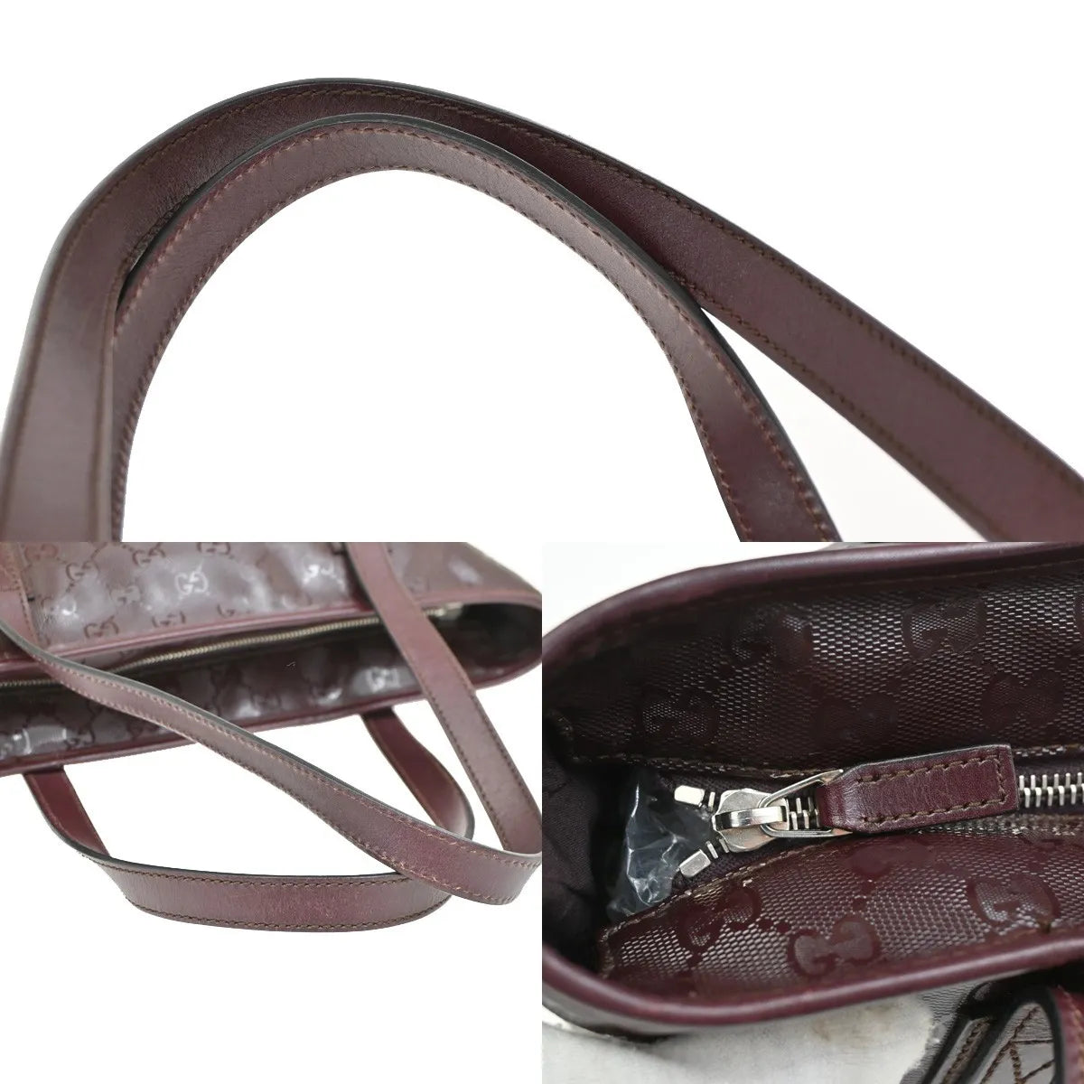 Gucci Plus Tote GG Imprime, Burgundy, PVC, Shoulder Bag