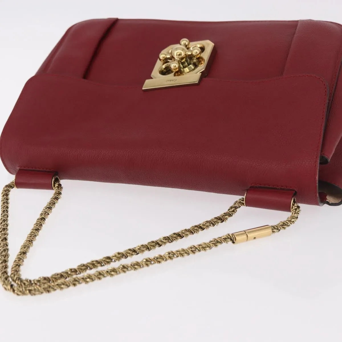 Chloe Elsie Crossbody Flap Leather, Red, Leather, Handbag