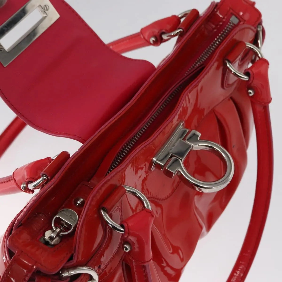 Salvatore Ferragamo Marisa Patent leather, Red, Patent Leather, Handbag