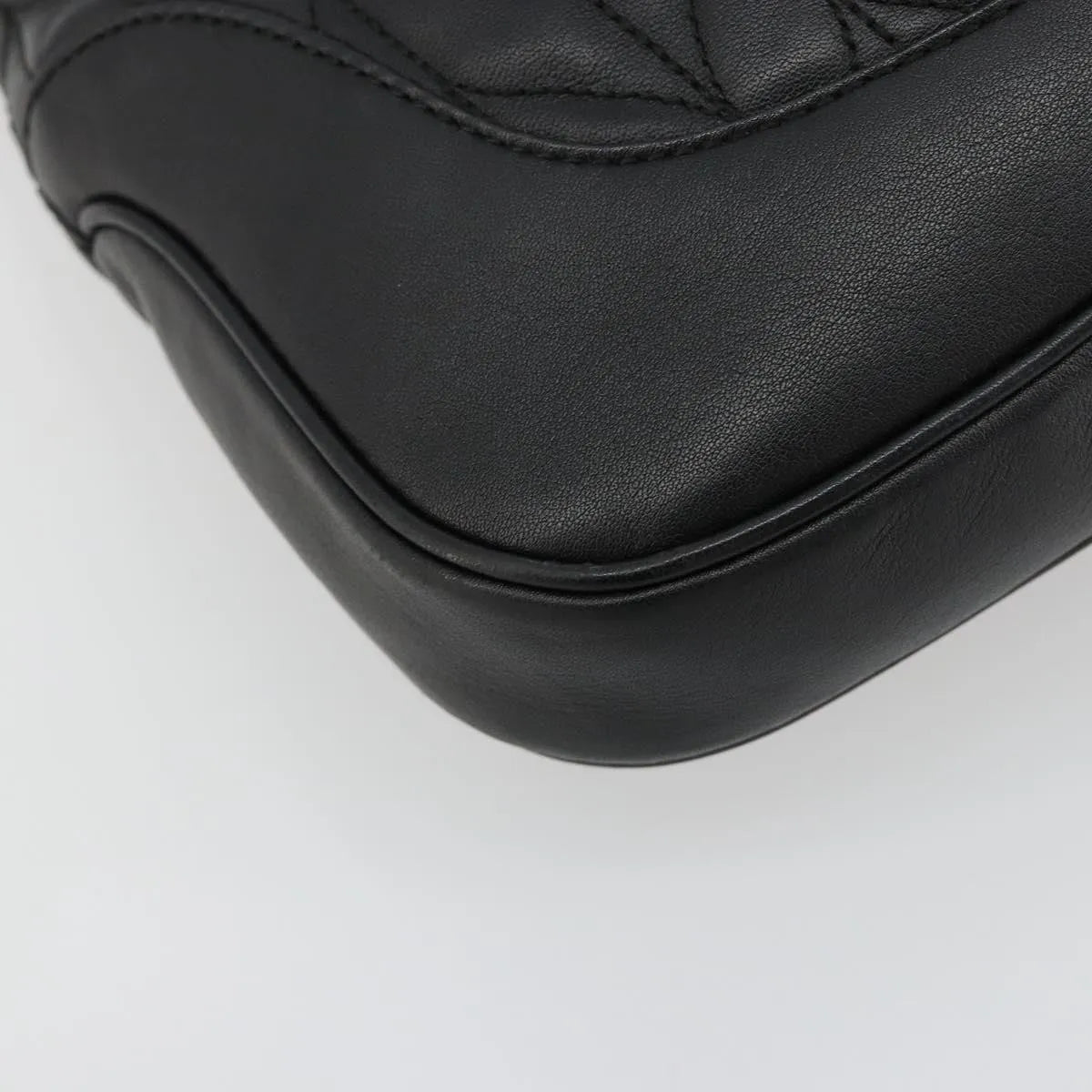 Gucci Vintage Jackie Shoulder Canvas and Leather, Black, Leather, Handbag