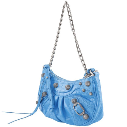 Balenciaga Shoulder PVC, Blue, Leather, Shoulder Bag