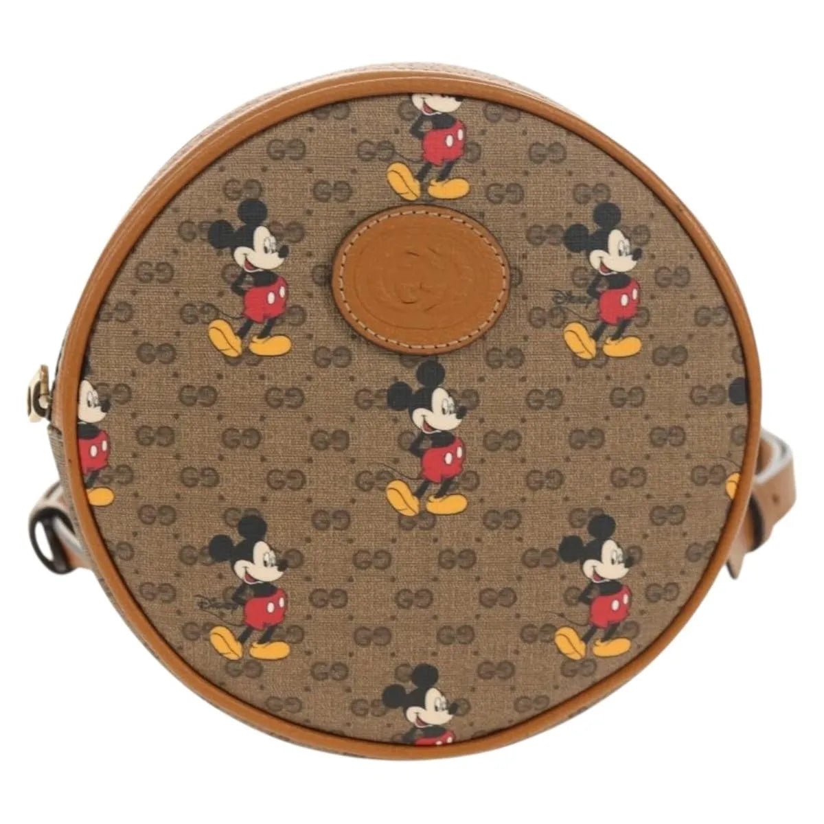 Gucci Disney Mickey Mouse Round Backpack (Outlet) Printed Mini GG Coated Canvas, Beige, Canvas, Backpack
