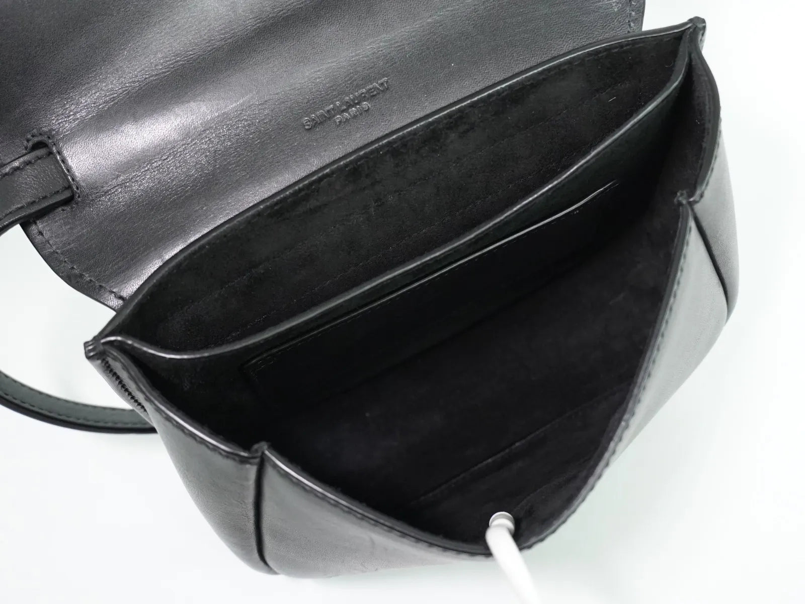 Saint Laurent Kaia Leather, Black, Leather, Shoulder Bag